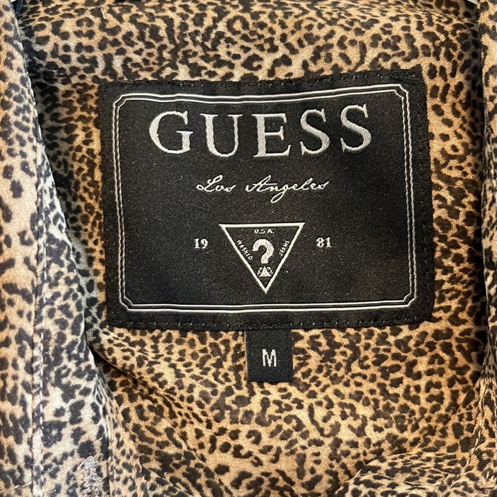 Sheer Leopard Print Long Sleeve Button Up Top - image 5